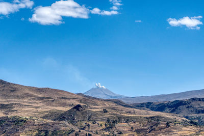 Eruption of the volcano sabancaya in peru on the 10th of june, 2019. 