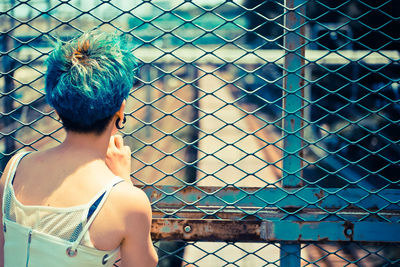 Woman looking at camera