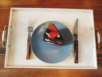 Directly above shot of food in plate on table