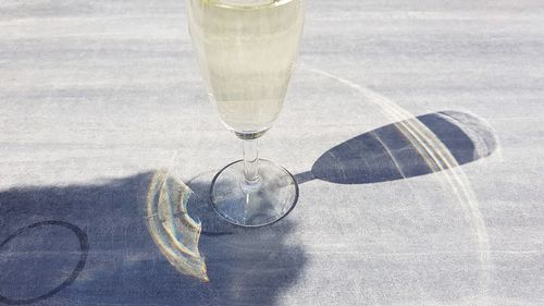 Glass of water on table