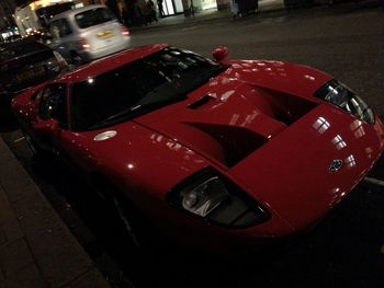 Cars on road at night