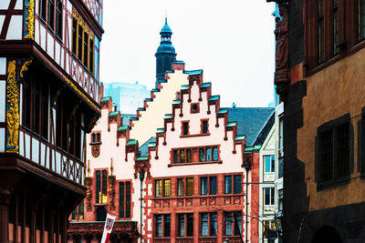 Low angle view of buildings in city