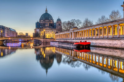 The berlin cathedral on the museum island before sunrise