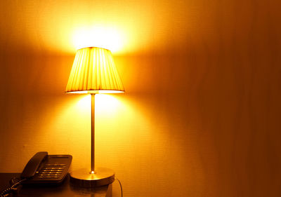 Illuminated electric lamp at home