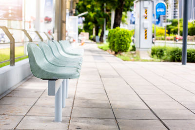 Empty bench in park