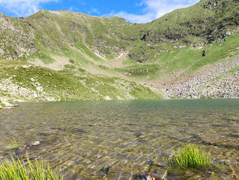 Scenic view of lake and mountains