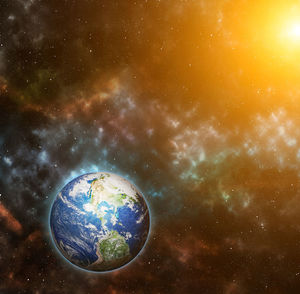 Digital composite image of sky