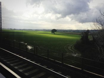 Scenic view of field against sky