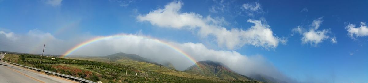 Panoramic view of mountains against sky