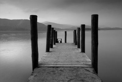 Wooden pier on sea