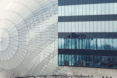 Low angle view of modern glass building