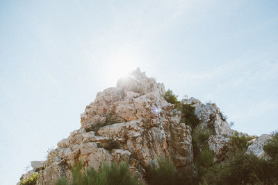 Low angle view of mountain against sky