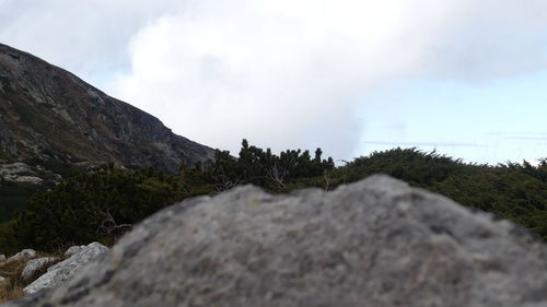 Scenic view of rocky mountains against sky