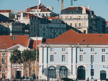 View of residential buildings in city