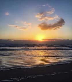 Scenic view of sea during sunset