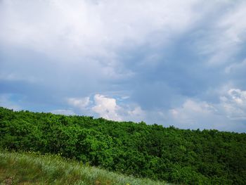 Scenic view of land against sky