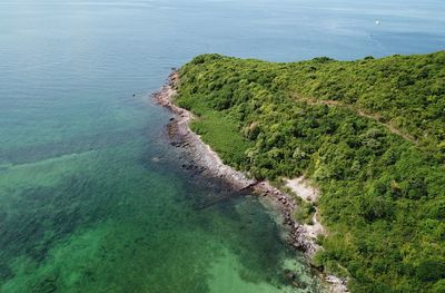 High angle view of sea shore