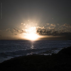 Scenic view of sea at sunset