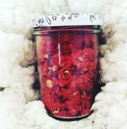 Close-up of ice cream in jar