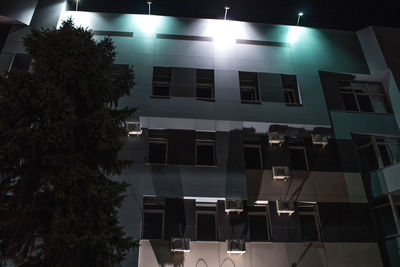 Low angle view of building at night