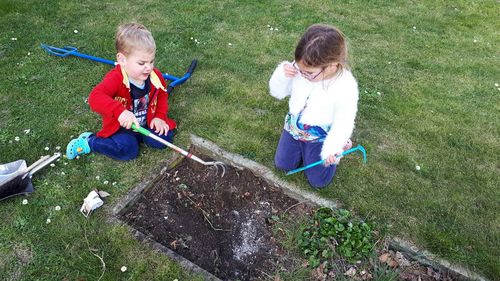 Kids doing some gardening