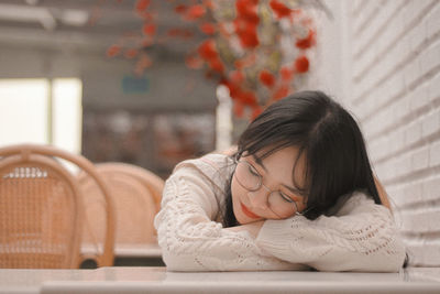 Portrait of girl sleeping