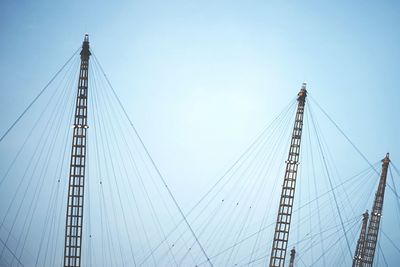 Low angle view of bridge against clear sky