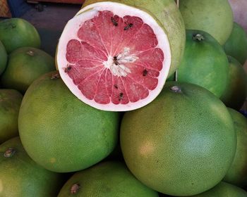 High angle view of fruits in market