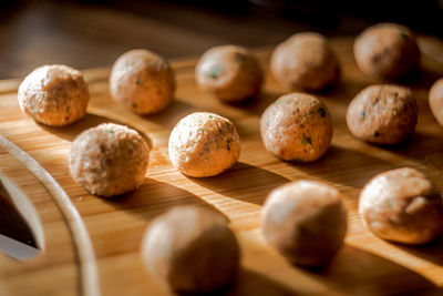 Close-up of food on cutting board