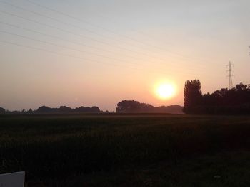 Scenic view of landscape at sunset