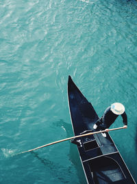 High angle view of a boat in the sea