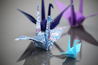 Close-up of a origami bird