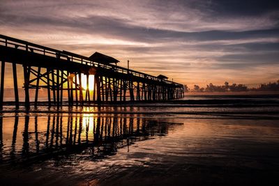 View of bridge at sunset