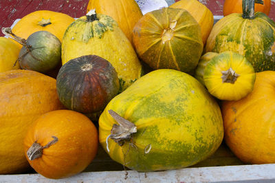 Close-up of yellow pumpkins