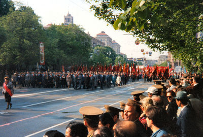 Crowd in city