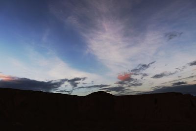 Scenic view of silhouette landscape against sky during sunset