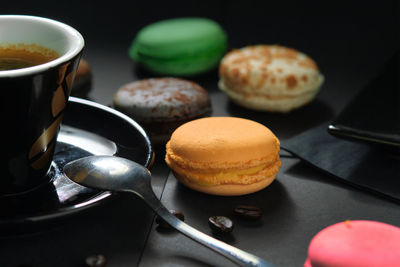 Close-up of dessert on table