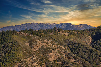 Scenic view of landscape against sky during sunset