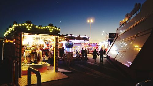 Illuminated city at night