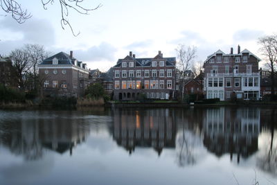 Reflection of buildings in water