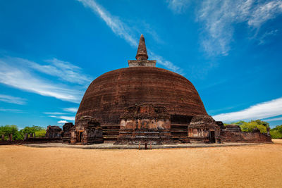 Buddhist dagoba, stupa in ancient city of polonnaruwa