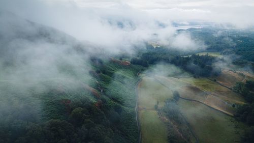 High angle view of landscape against sky