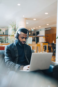 Man working on laptop