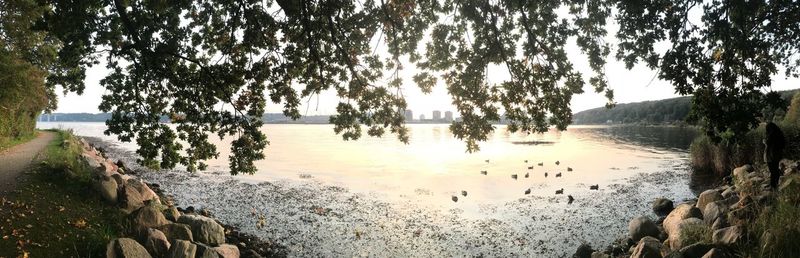 Panoramic view of lake against sky