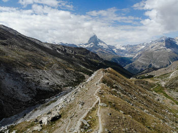 Scenic view of matterhorn against sky