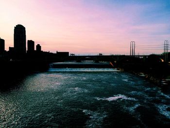 View of river at sunset