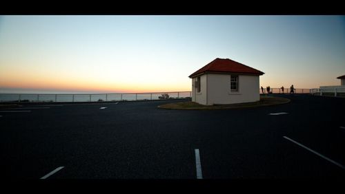 Scenic view of sea at sunset