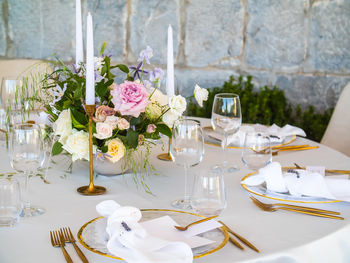 Place setting on table