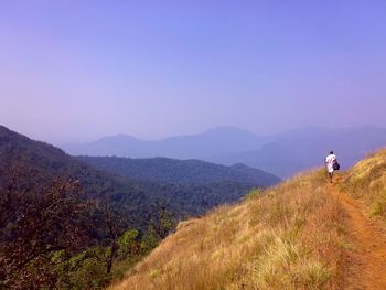 Man hiking on landscape