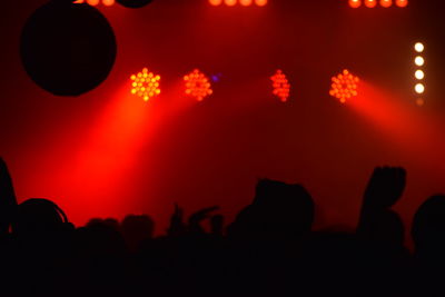 Silhouette crowd at music concert